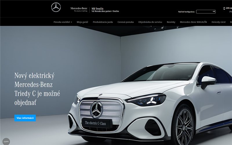 Náhľad webu Mercedes-Benz Trenčín
